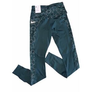Nike Dri-FIT Mid-rise Green Reflective Constellation Leggings size XS NEW
